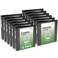 3 Ring Binders 1.5 Inch Capacity Pack of 12 Office Essentials Black