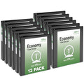 3-Ring Binder Set - 1 Inch Capacity, Black, 12-Pack