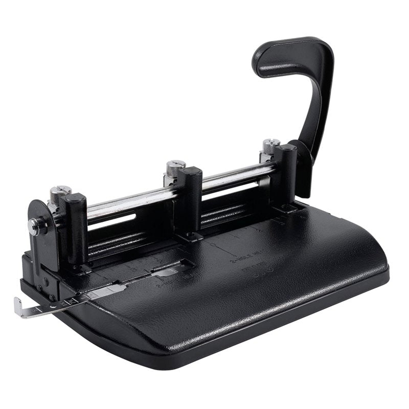 Adjustable 2/3-Hole Punch, 32 Sheet Capacity, Ergonomic Paper Punch with Guide & Chip Tray