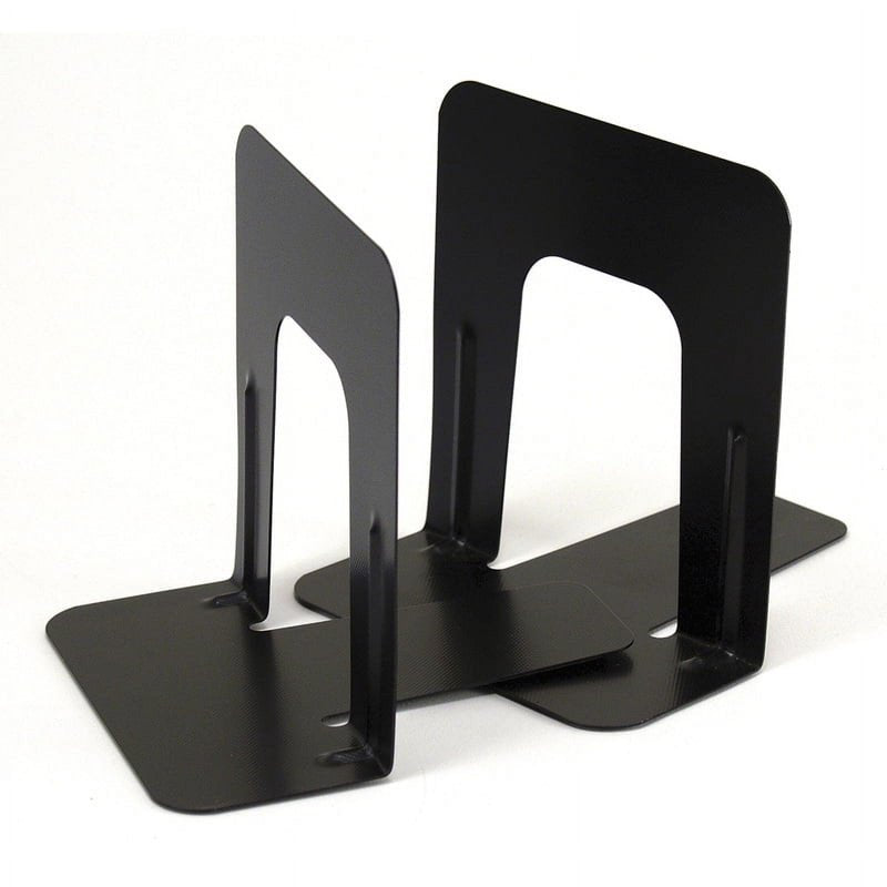 Steel Bookends 5-inch Modern Black Bookends for Shelves & Desks - 1 Pair