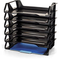 Stackable Office Letter Trays - Recycled Plastic, Black, 6 Pack