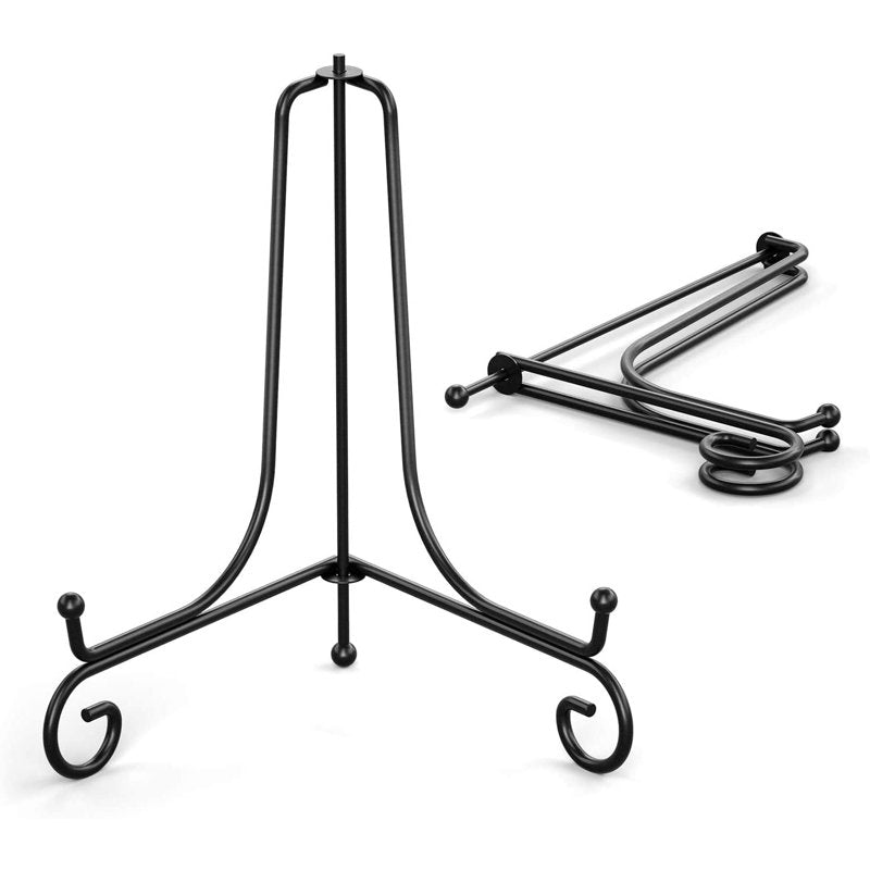 Display Plate Stands 2 Pack - Metal Easel Stands for Decorative Plates & Photos