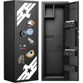 10-12 Fingerprint Gun Safe, Large Unassembled Biometric Safe with Inner Cabinet & DIY Sticker - 15D x 17.7W x 54.3H
