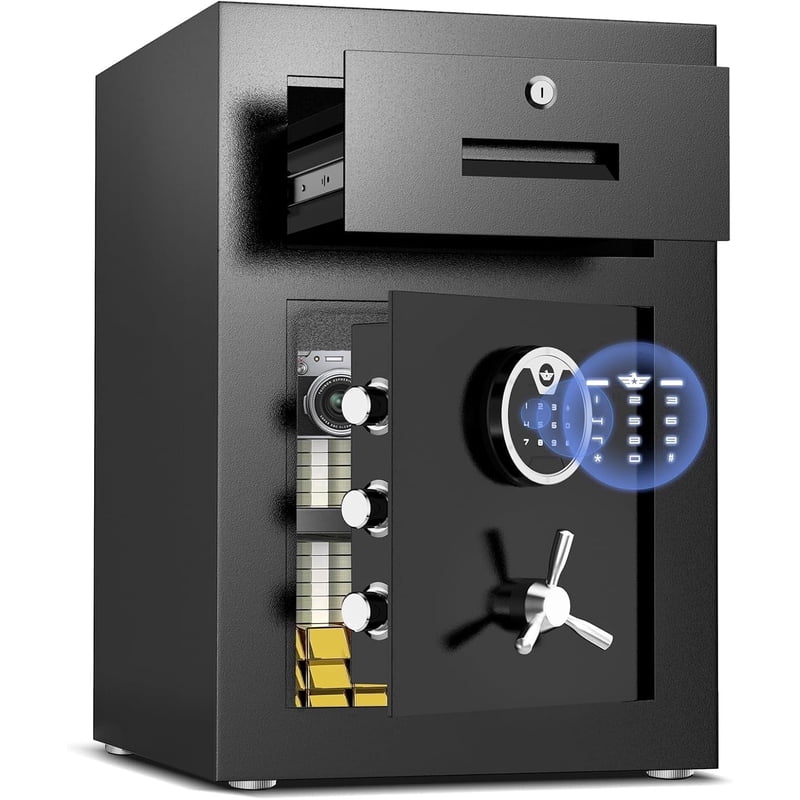 Digital Home Safe Box with Widened Frame and Adjustable Shelf for Jewelry and Valuables