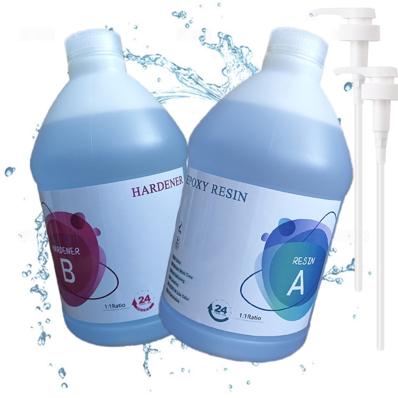 Crystal Clear Epoxy Resin Kit for Art Jewelry River Tables and Coatings - 1 Gallon