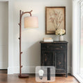 Vintage Floor Lamp with Remote Dimmable Bulb for Living Room & Bedroom - Tree Trunk Design
