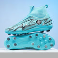 OnyxTrek Kids High Top Soccer Cleats - Green AG, 9.5 Men / EU 43