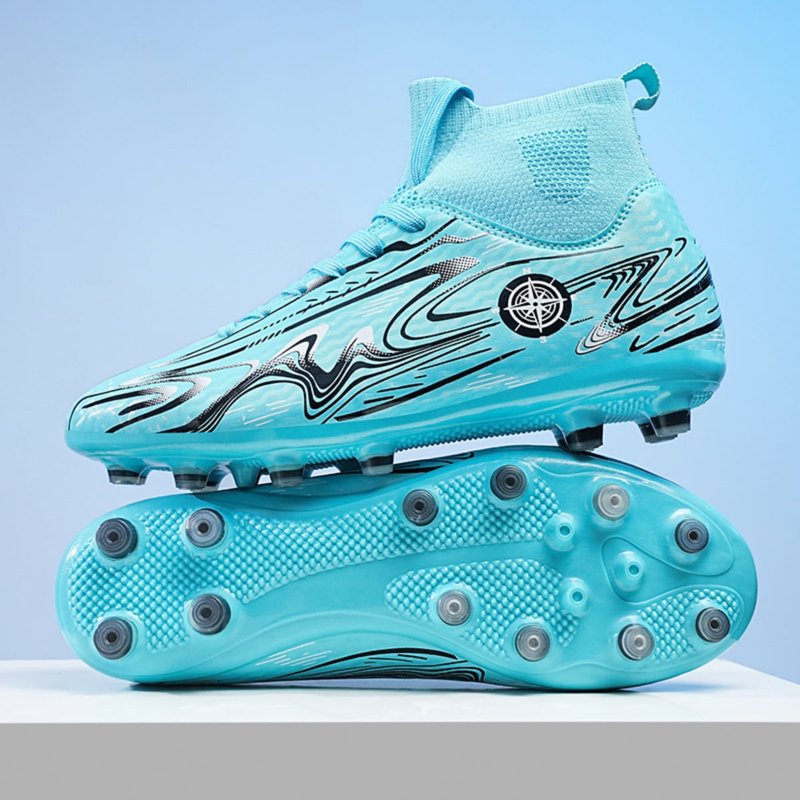 OnyxTrek Kids High Top Soccer Cleats - Green AG, 9.5 Men / EU 43