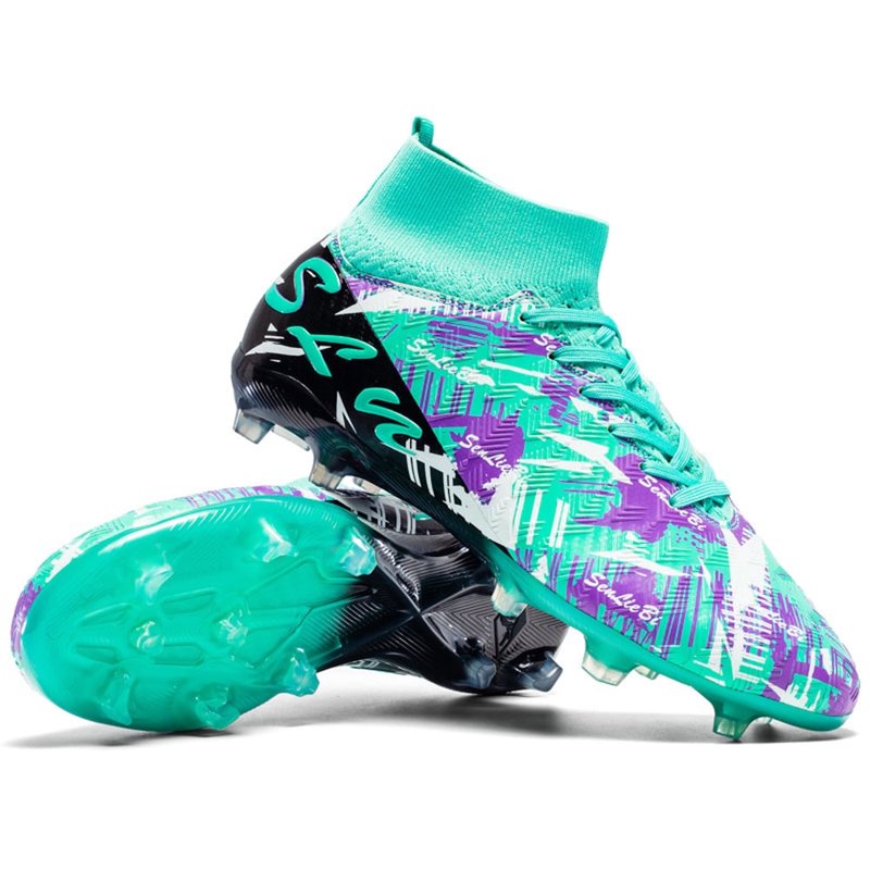 OnyxTrek Unisex High-Top Soccer Cleats – Graphic Printed Football Shoes, EU37 (Men) X2407 AG Green