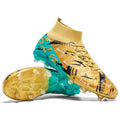 OnyxTrek Unisex High-Top Graphic Soccer Cleats – Gold, EU 36 (Men) X2407 AG