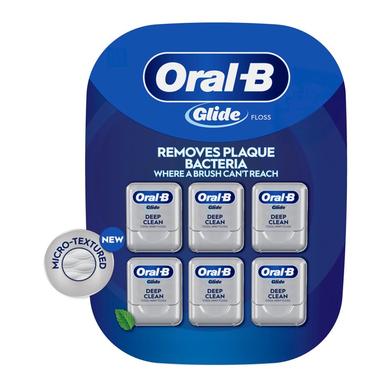 Dental Floss Pack - Deep Clean, Cool Mint, Shred Resistant, 6 Packs