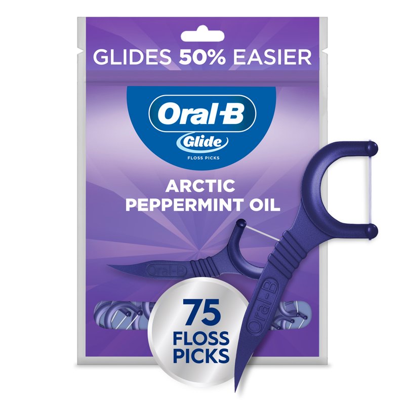 Dental Floss Picks with Arctic Peppermint Oil - 75 Counts
