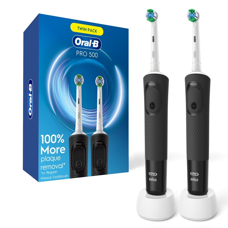Oral-B Pro 500 Electric Toothbrush - 1 Brush Head, Black - For Adults & 3+ - Variation 2