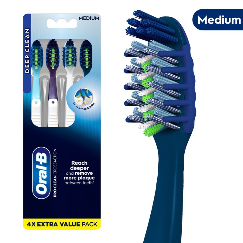 Manual Toothbrush Set - Deep Plaque Removal, Gentle Bristles, 4 Count