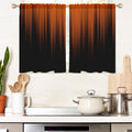 Modern Orange and Black Window Curtains for Kitchen Bedroom Living Room - 1 Pair, 27.5x39 Inches
