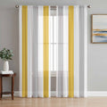 Semi Sheer Geometric Curtains 84 Inch Length Set for Living Room & Bedroom