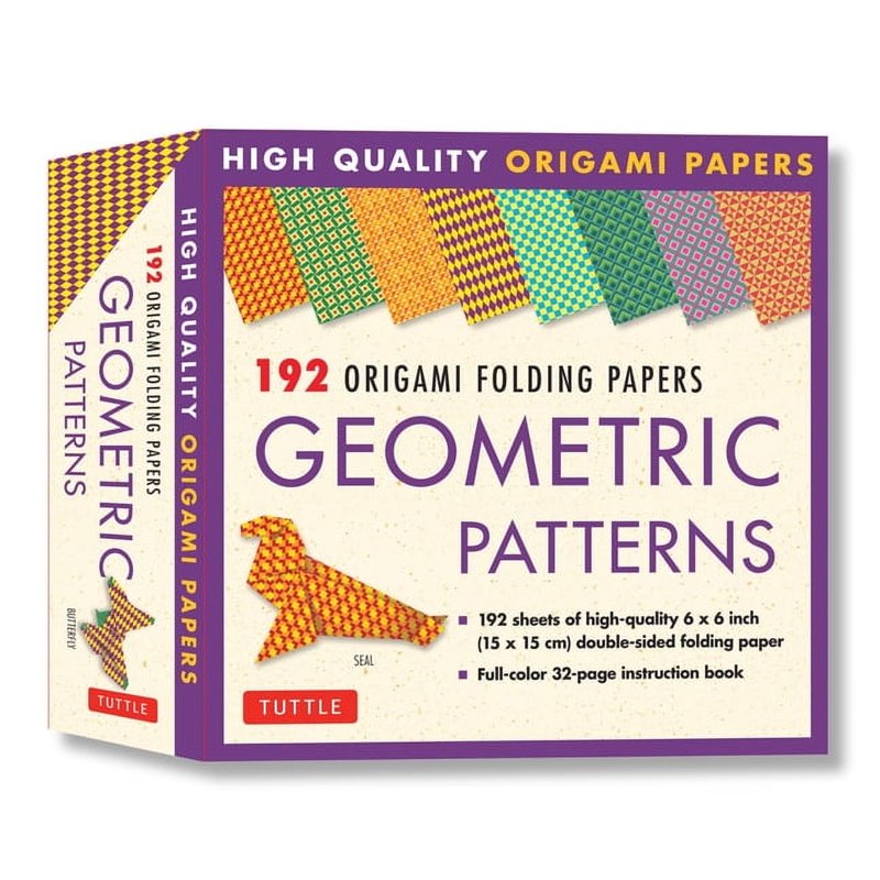 Origami Folding Paper Set - Geometric Patterns, 192 Sheets, Double-Sided, 6 Inch