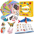Kids Origami Paper Kit 144 Sheets with 72 Patterns & Guidebook - Colorful Craft Set