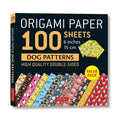 Dog Pattern Origami Paper Set - 100 Double-Sided Sheets for Crafts & Projects