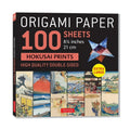 Origami Paper Sheets with Hokusai Prints - 100 Double-Sided Large Sheets for Crafts