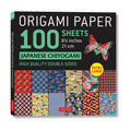Japanese Origami Paper Pack 100 Sheets - Double-Sided Chiyogami Patterns, 8.25 Inch Large Sheets, Includes Instructions
