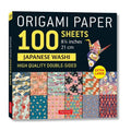 Japanese Washi Origami Paper 100 Sheets - Extra Large Double-Sided Sheets with 12 Designs