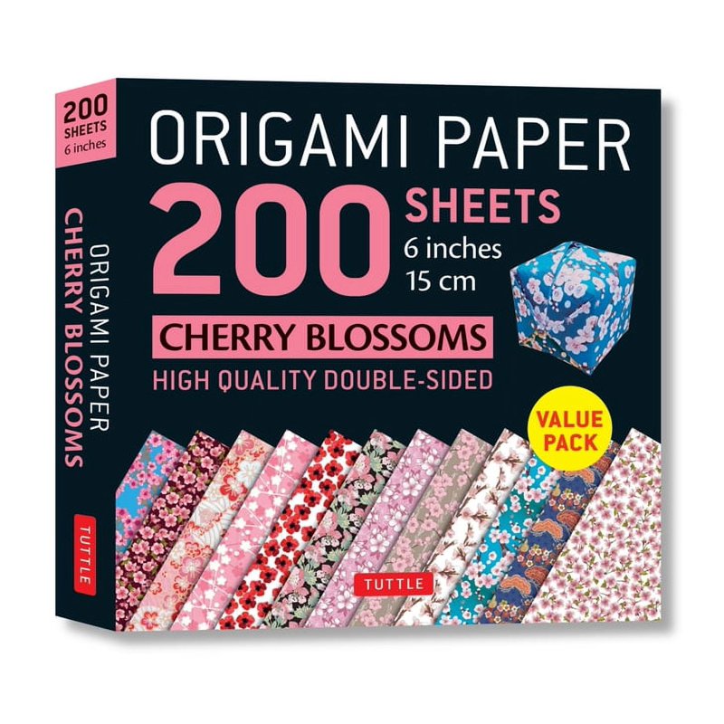 Origami Paper 200 Sheets Cherry Blossom Designs Double Sided 15cm