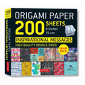 Origami Paper Pack 200 Sheets with Inspirational Messages - Double Sided 15cm