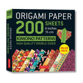 200 Sheets Origami Paper with Kimono Patterns - Double-Sided 15cm Craft Sheets