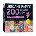 Origami Paper Pack 200 Sheets Washi Patterns Double Sided 15cm - Step-by-Step Instructions Included
