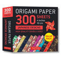 300 Sheets Origami Paper Pack with Japanese Designs - Double-Sided 10cm
