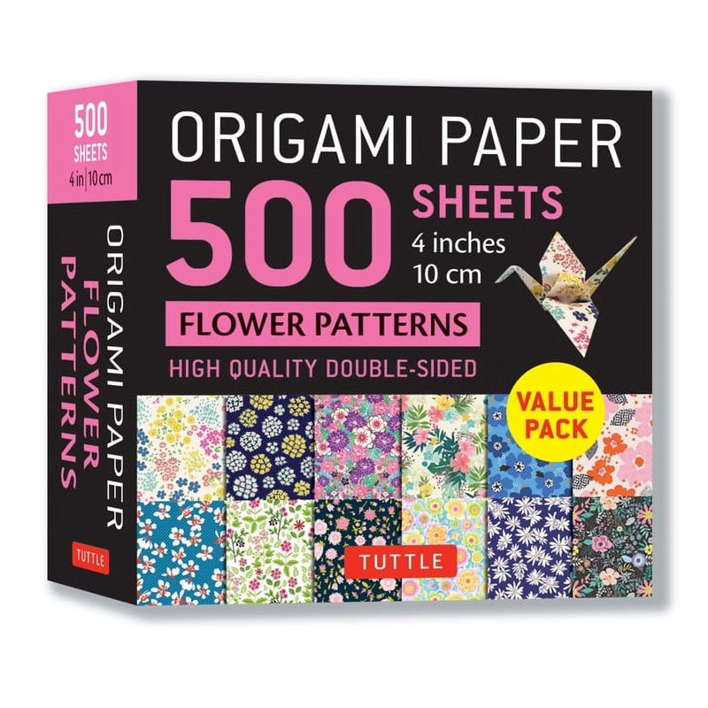 Origami Paper Pack 500 Sheets Double-Sided Flower Patterns 10cm