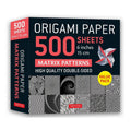 500 Sheets Double-Sided Origami Paper with Matrix Patterns and Instructions - 15cm