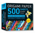 Origami Paper 500 Sheets - Double-Sided Nature Photo Patterns, 15cm