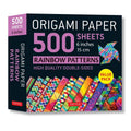 Rainbow Pattern Double-Sided Origami Paper Sheets 500 Pack - 6 Inch