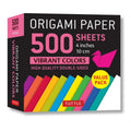 Vibrant Double-Sided Origami Paper Set - 500 Sheets 12 Colors 10cm