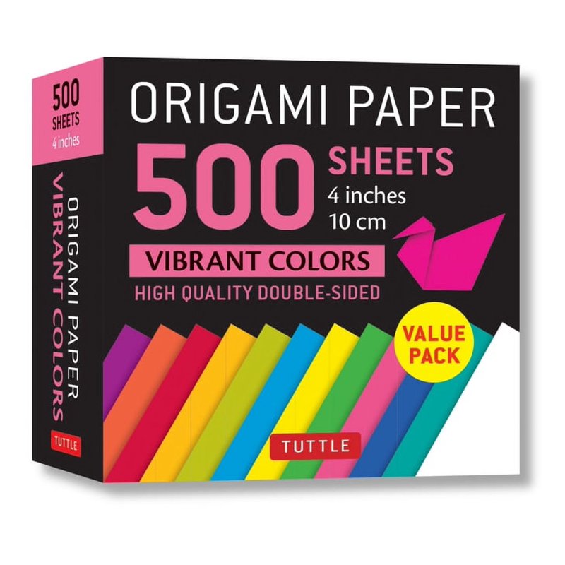Vibrant Double-Sided Origami Paper Set - 500 Sheets 12 Colors 10cm