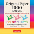 Colorful Origami Paper Pack - 1,000 Double-Sided 4-Inch Sheets with 12 Designs