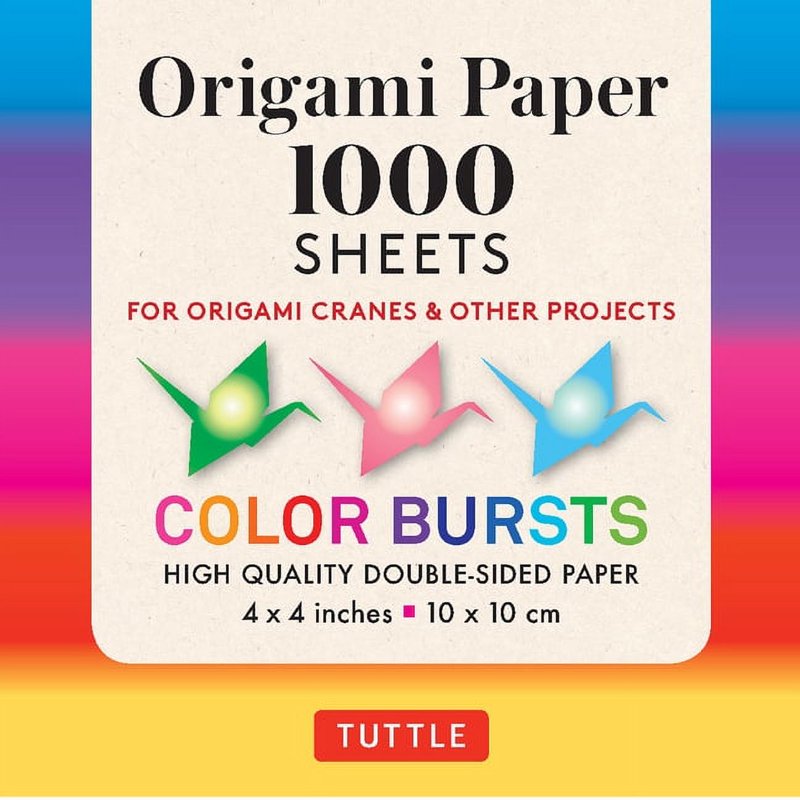 Colorful Origami Paper Pack - 1,000 Double-Sided 4-Inch Sheets with 12 Designs