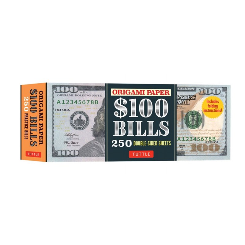 Fake One Hundred Dollar Bill Origami Paper Pack - 250 Sheets for Crafts & Props