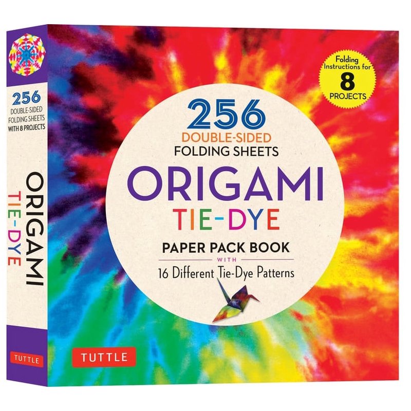 Origami Tie-Dye Pattern Paper Pack - 256 Double-Sided Folding Sheets with Instructions