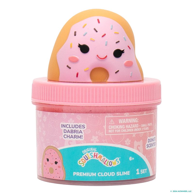 Donut Scented Cloud Slime with Tinsel & Charm - 8oz, Pre-Made, Pink & Blue