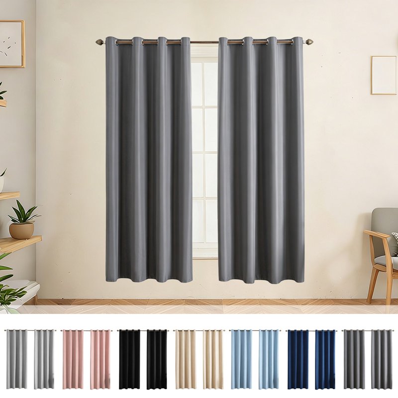 Insulated Blackout Curtains for Windows - Noise & Light Blocker, 59x63in