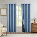 Blackout Curtains Thermal Insulated Privacy Window Drapes - Full Coverage, Noise Reduction, Easy Install