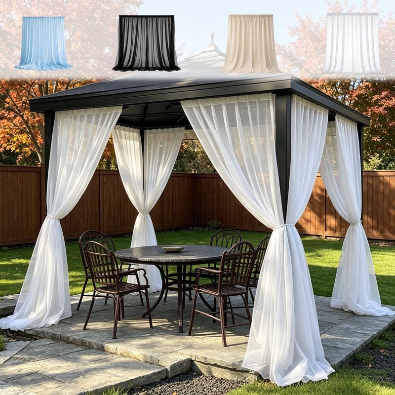Outdoor Waterproof Curtain for Garden Sunroom Pergola Patio Door Window - Fade Proof & Weather Resistant