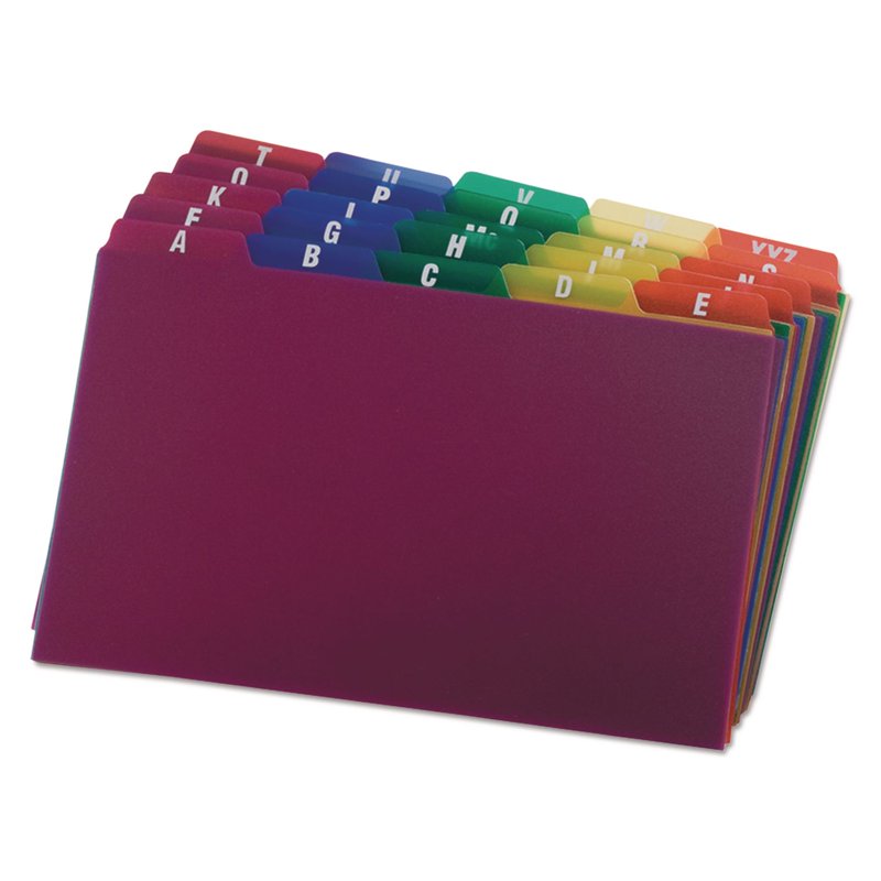 Durable Poly Card Guides Set of 25 - Color-Coded Filing Accessories