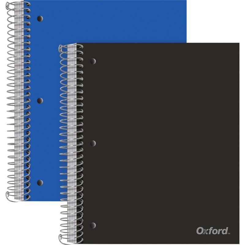 Oxford 5-Subject Wire-Bound College Notebook with Heavyweight Paper - Pack of 2