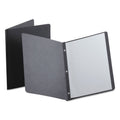 Office Report Cover with Embossed Border, 3-Prong Fastener, 8.5 x 11, Black, Pack of 25