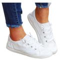Women's Casual Canvas Sneakers - Low Top Fashion Tennis Shoes White