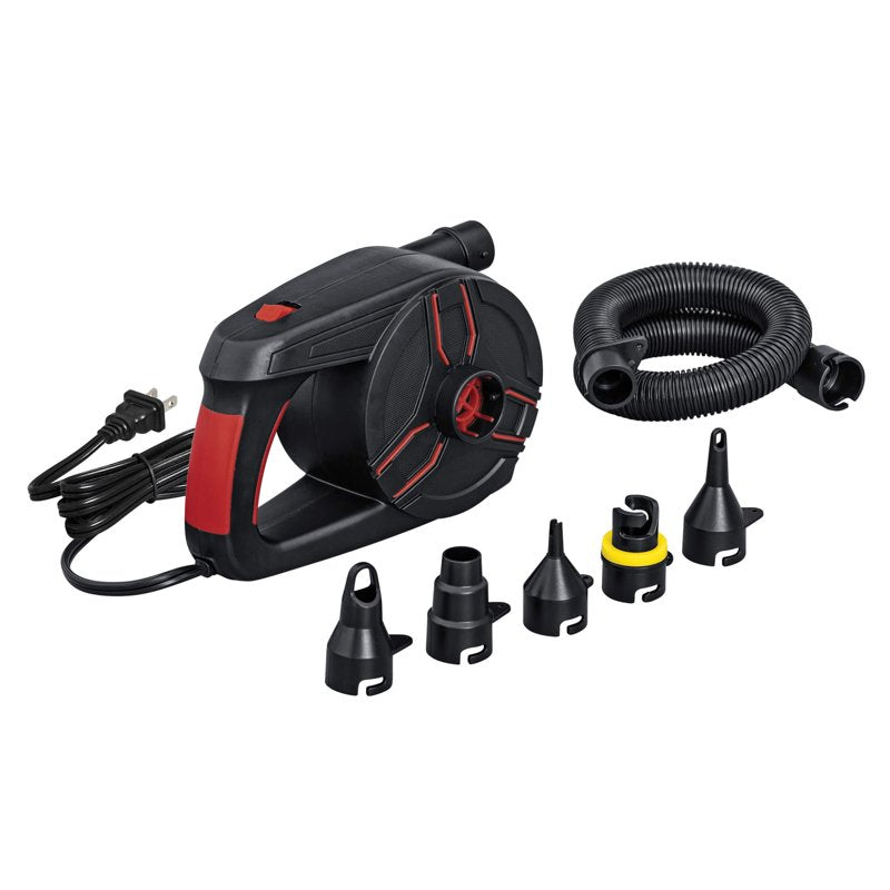 Electric Air Pump for Inflatable Items - High Pressure, Rapid Inflation, Includes 5 Valves